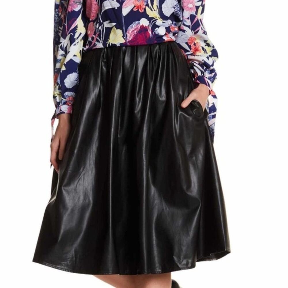 Yumi Kim Berry Blast Vegan Leather A Line Skirt Pleated Pockets Y2k Vintage XS